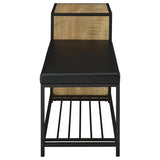 Martino Shoe Storage Entryway Bench with Cabinet Mango and Black - 910224