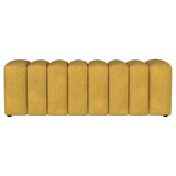 Summer Fabric Upholstered Tufted Accent Bench Mustard Yellow - 910292