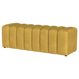 Summer Fabric Upholstered Tufted Accent Bench Mustard Yellow - 910292