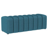 Summer Fabric Upholstered Tufted Accent Bench Peacock Blue - 910293