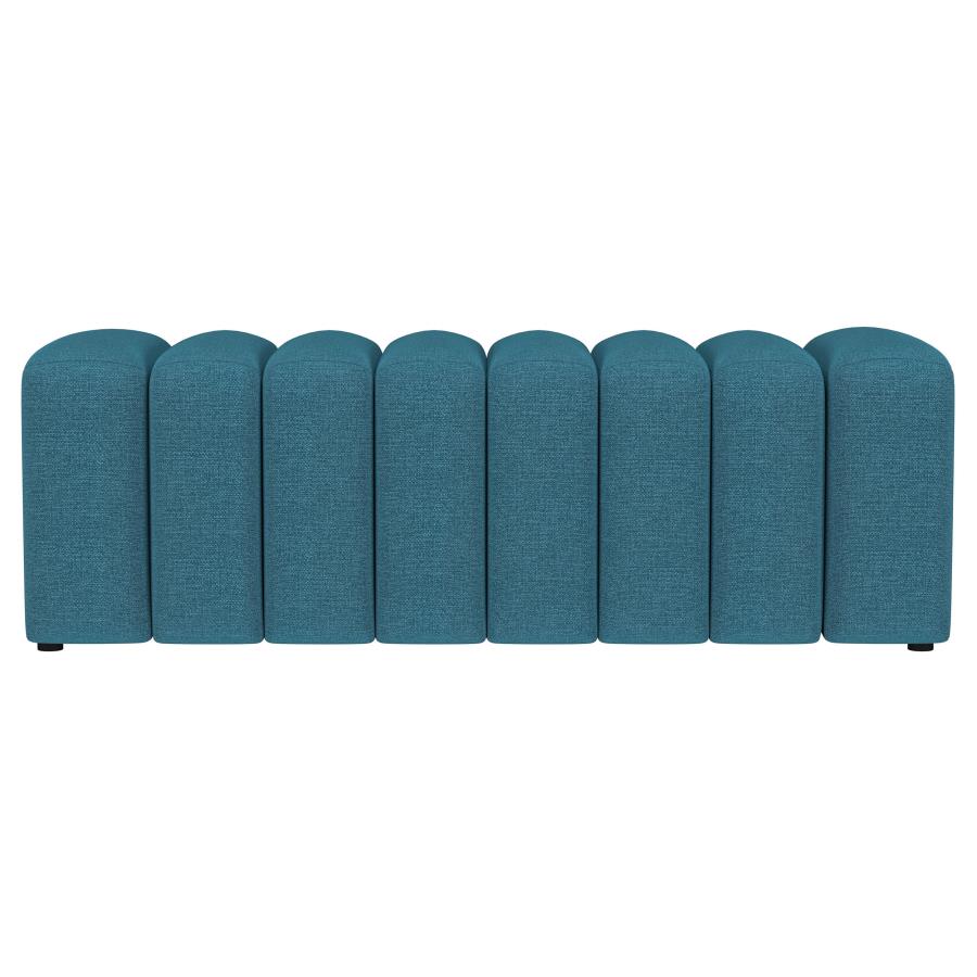Summer Fabric Upholstered Tufted Accent Bench Peacock Blue - 910293
