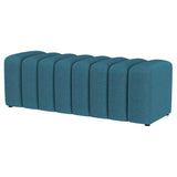 Summer Fabric Upholstered Tufted Accent Bench Peacock Blue - 910293