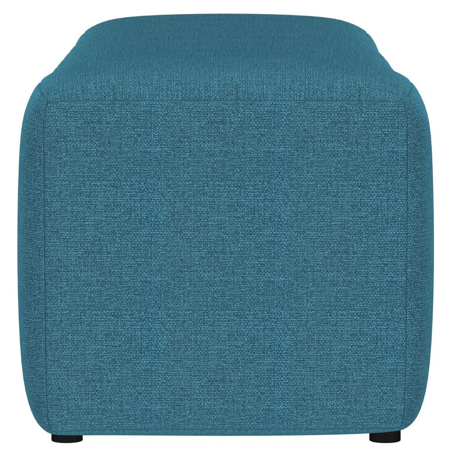 Summer Fabric Upholstered Tufted Accent Bench Peacock Blue - 910293