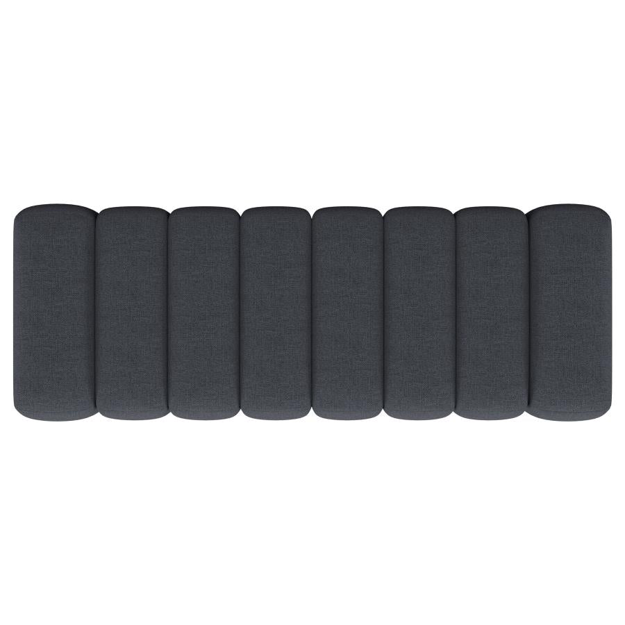 Summer Fabric Upholstered Tufted Accent Bench Charcoal - 910294