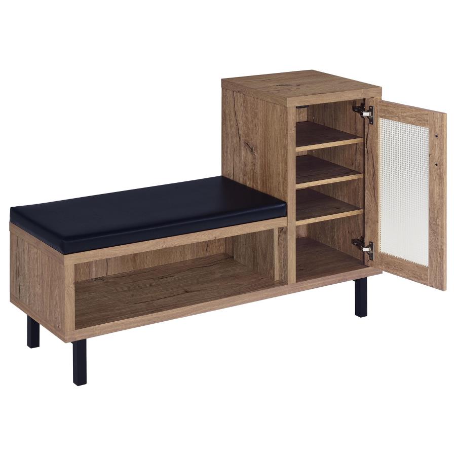 Teller 1-door Entryway Shoe Storage Bench Natural Oak - 910311