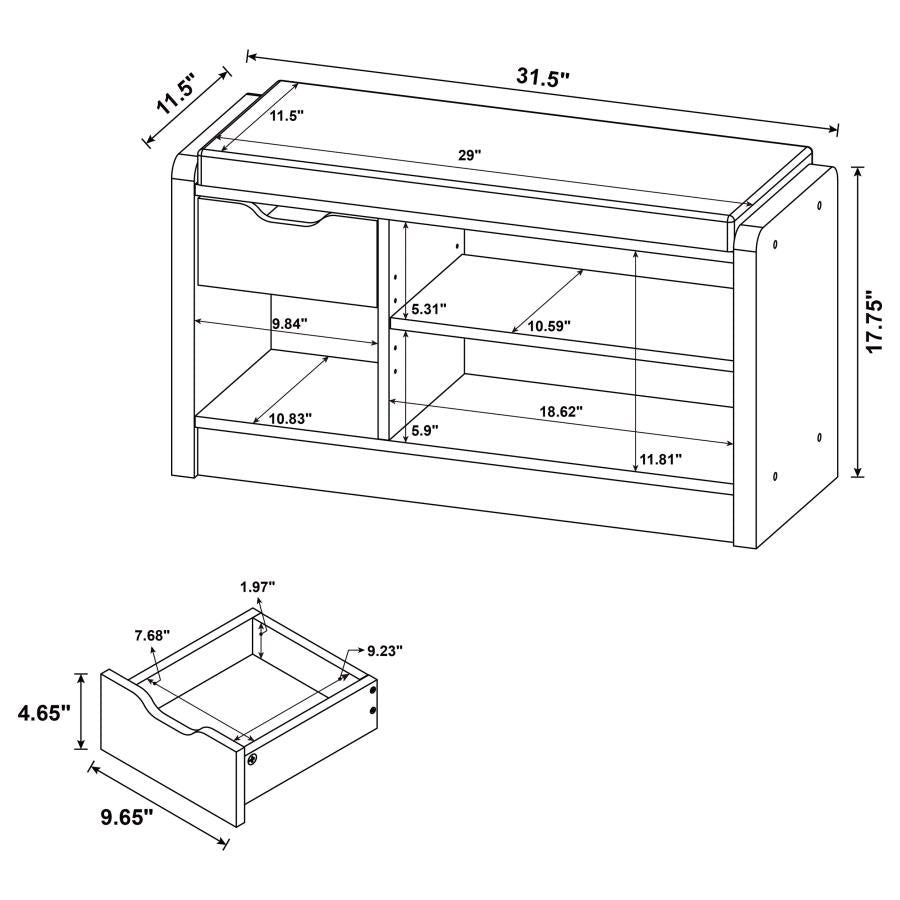 Arrington Storage Bench Black - 910323