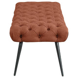 Ella Upholstered Tufted Bench Metal Legs Rust - 910335