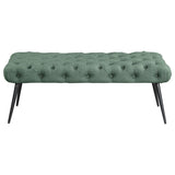 Ella Upholstered Tufted Bench Metal Legs Teal - 910336