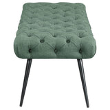Ella Upholstered Tufted Bench Metal Legs Teal - 910336
