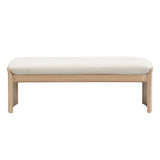 Footstool With Soft Cushion For Living Room - Beige / Natural