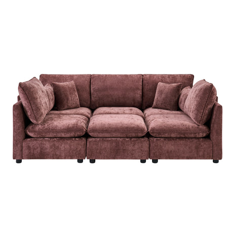 Modern Sectional Sofa U-Shaped With Movable Ottoman Storage Armrests And USB Ports