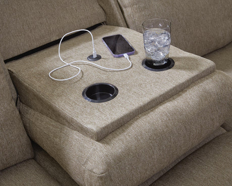 Side-Swipe Reclining Sofa with Drop Down Table - PC9140589