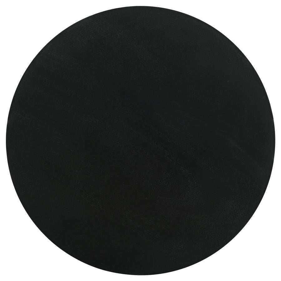 Dianella Round Pedestal Base Accent Side Table Black Stain - 915108