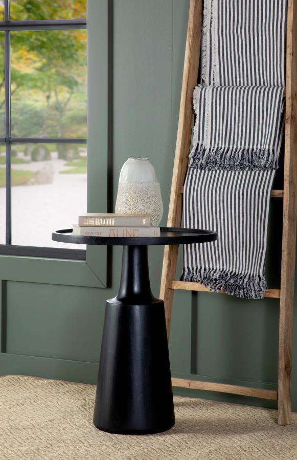 Ixia Round Solid Mango Wood Accent Side Table Black Stain - 915109