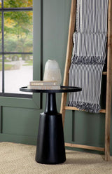 Ixia Round Solid Mango Wood Accent Side Table Black Stain - 915109