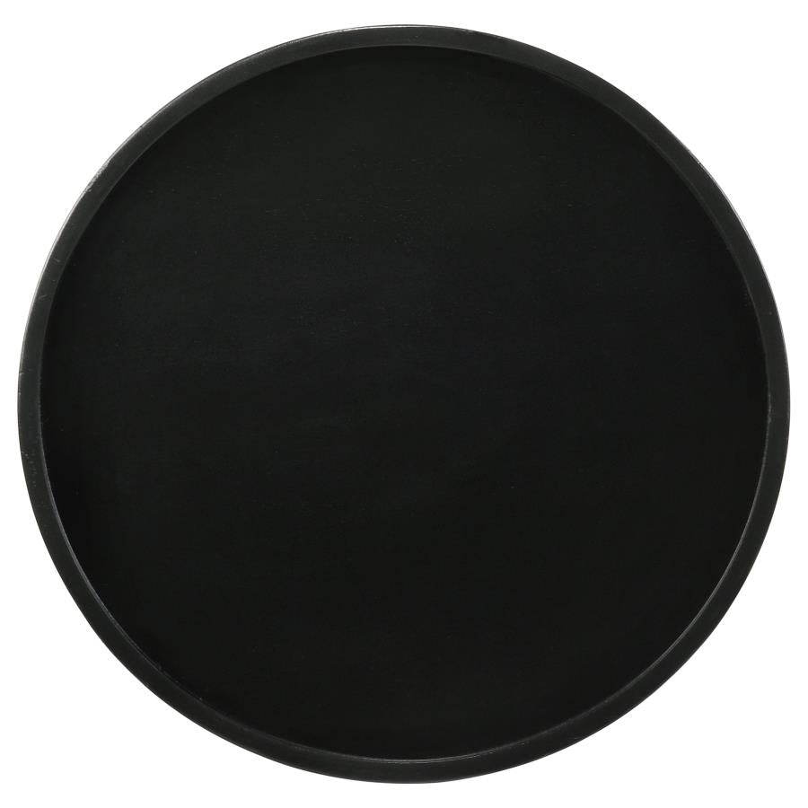 Ixia Round Solid Mango Wood Accent Side Table Black Stain - 915109