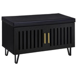 Brixton 2-door Padded Entryway Shoe Storage Bench Black - 915152
