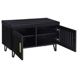 Brixton 2-door Padded Entryway Shoe Storage Bench Black - 915152