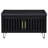 Brixton 2-door Padded Entryway Shoe Storage Bench Black - 915152