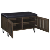 Brixton 2-door Padded Entryway Shoe Storage Bench Smoked Oak - 915153