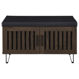 Brixton 2-door Padded Entryway Shoe Storage Bench Smoked Oak - 915153