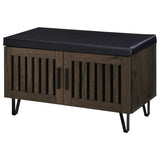 Brixton 2-door Padded Entryway Shoe Storage Bench Smoked Oak - 915153