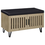 Brixton 2-door Padded Entryway Shoe Storage Bench White Oak - 915154