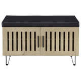 Brixton 2-door Padded Entryway Shoe Storage Bench White Oak - 915154