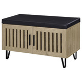 Brixton 2-door Padded Entryway Shoe Storage Bench White Oak - 915154