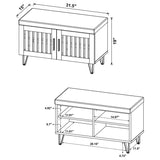 Brixton 2-door Padded Entryway Shoe Storage Bench White Oak - 915154