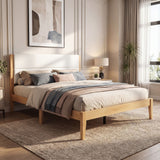 Platform Bed Frame With Upholstered Headboard, Slat Support