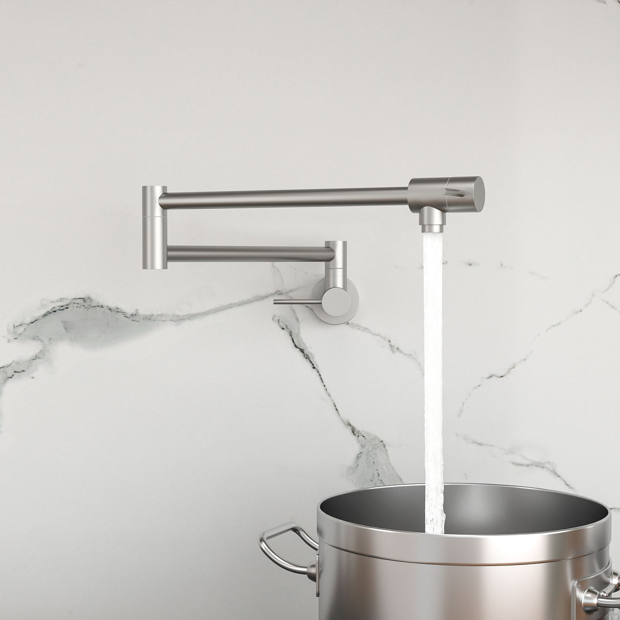 Modern Design Pot Filler Faucet Wall Mount Kitchen Sink, Folding Stretchable