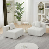Modular Sectional Sofa With 2 Pillows, Symmetrical Design
