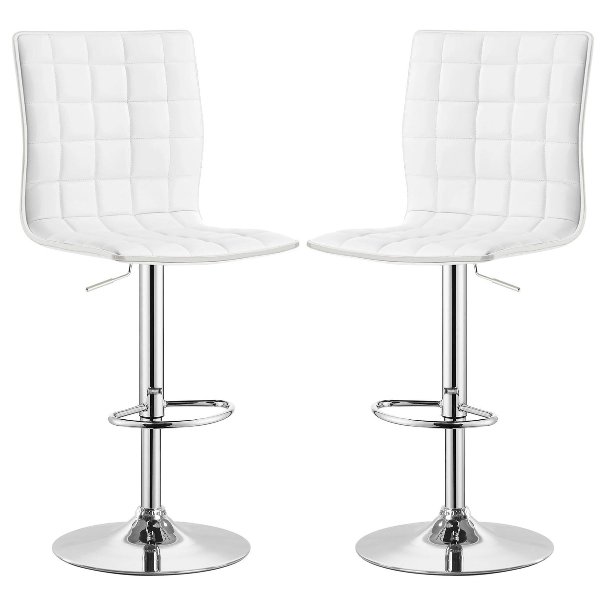 Ashbury - Upholstered Adjustable Bar Stool (Set of 2) - White