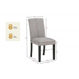 Upholstered Dining Room Kitchen Side Chairs (Set of 2) - Black / Gray