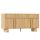 Sideboard Buffet Cabinet With 3 Drawers And 4 Doors For Dining Room