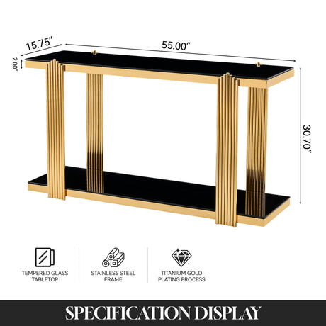 Console Table With Double Tier Storage