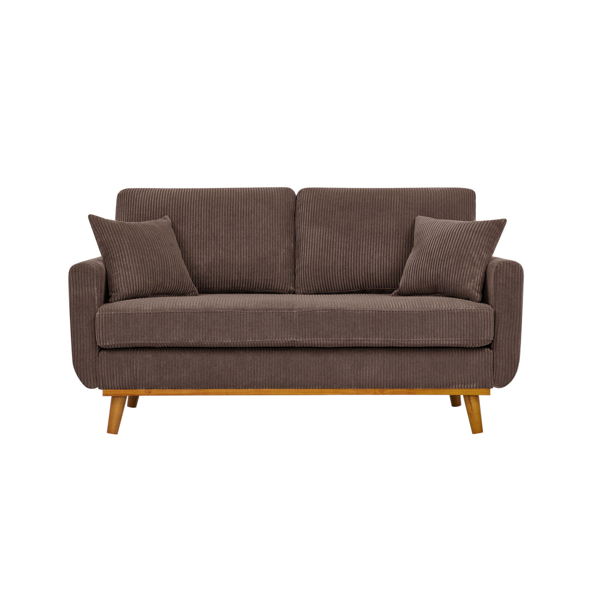 Upholstered Loveseat With Arms And Pillows