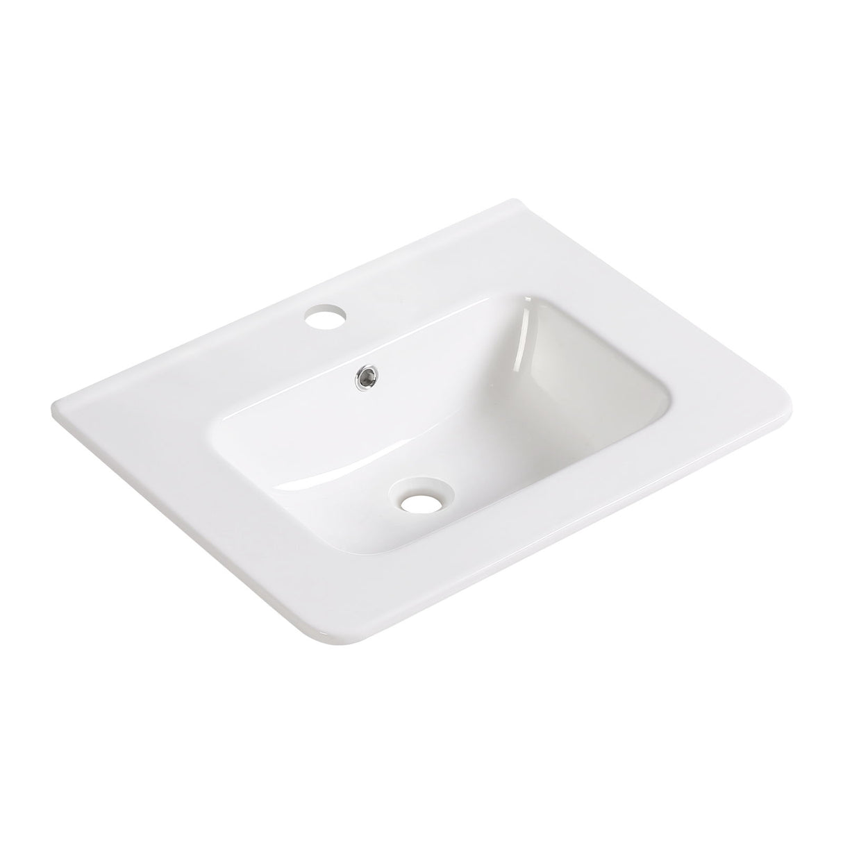 Vessel Sink Top With Overflow Drain - Milk White