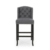 Vienna - Contemporary Fabric Tufted Wingback Counter Stools (Set of 2)