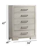 1 Piece Chest With Square Legs And Sleek Handles - Antique White