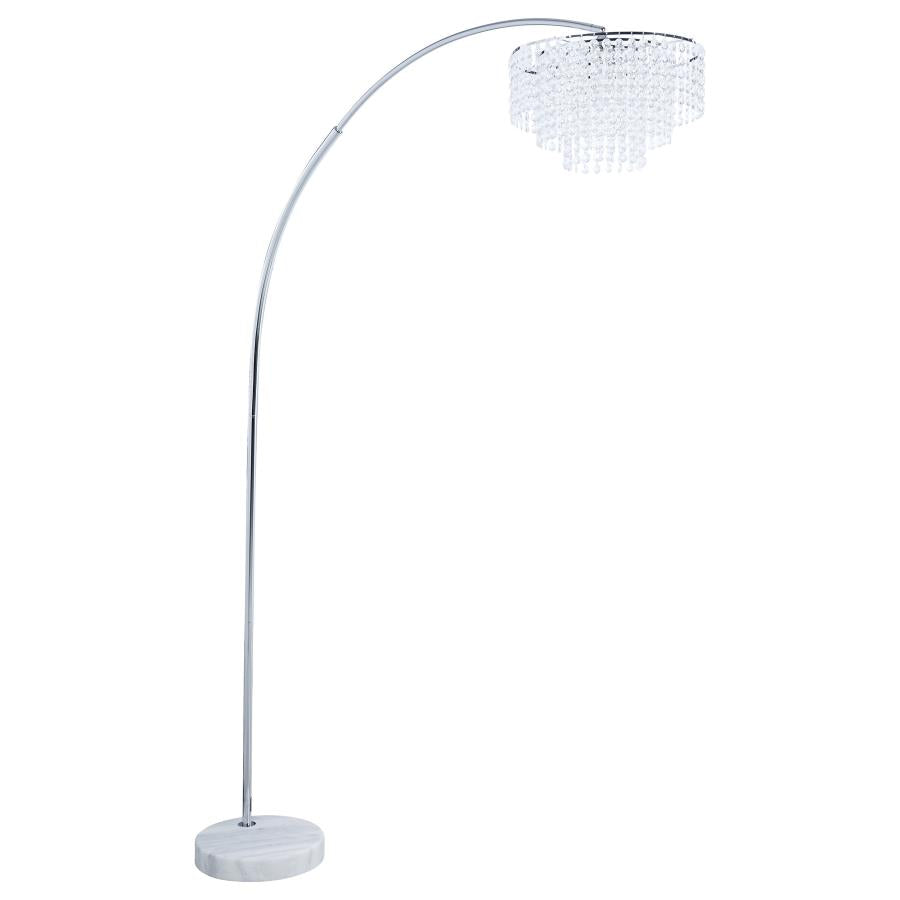 Shirley 86-inch Hanging Crystal Arc Metal Floor Lamp Chrome - 920065