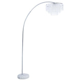 Shirley 86-inch Hanging Crystal Arc Metal Floor Lamp Chrome - 920065