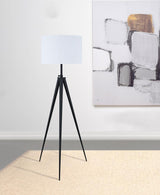 Harrington 60-inch Drum Shade Metal Tripod Floor Lamp Black - 920074