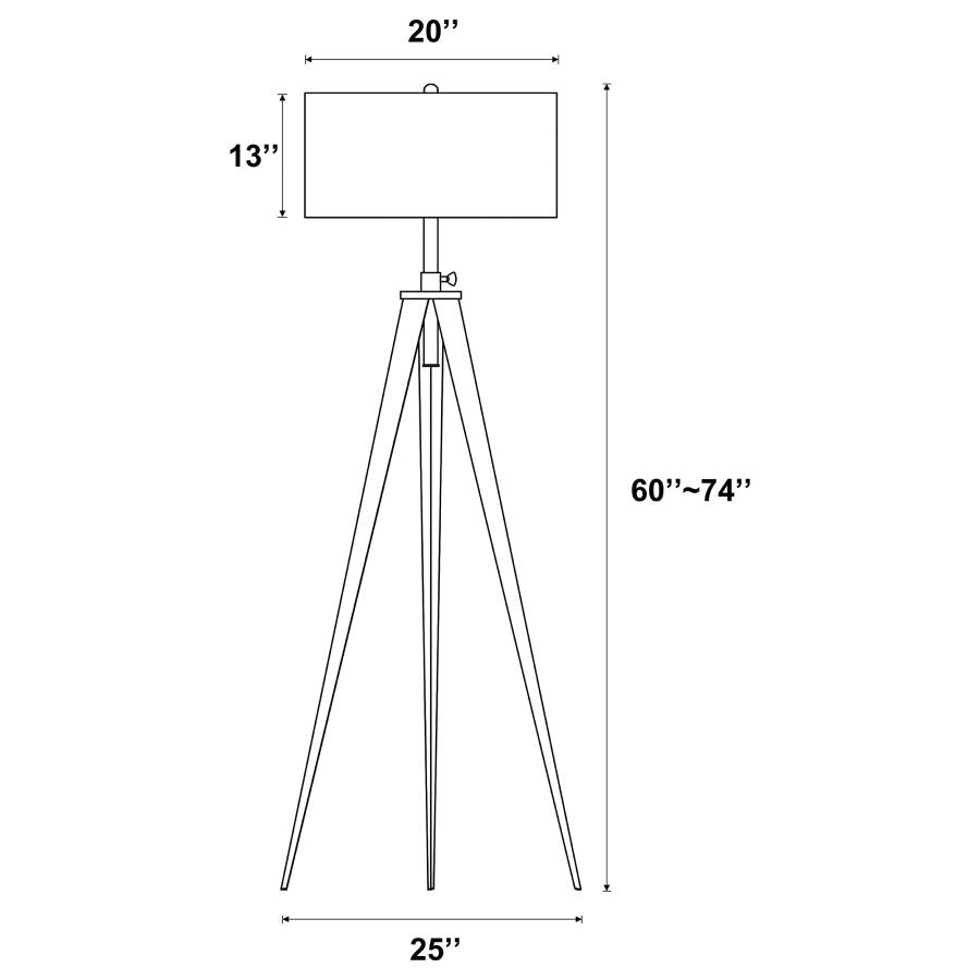 Harrington 60-inch Drum Shade Metal Tripod Floor Lamp Black - 920074