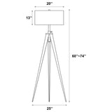 Harrington 60-inch Drum Shade Metal Tripod Floor Lamp Black - 920074