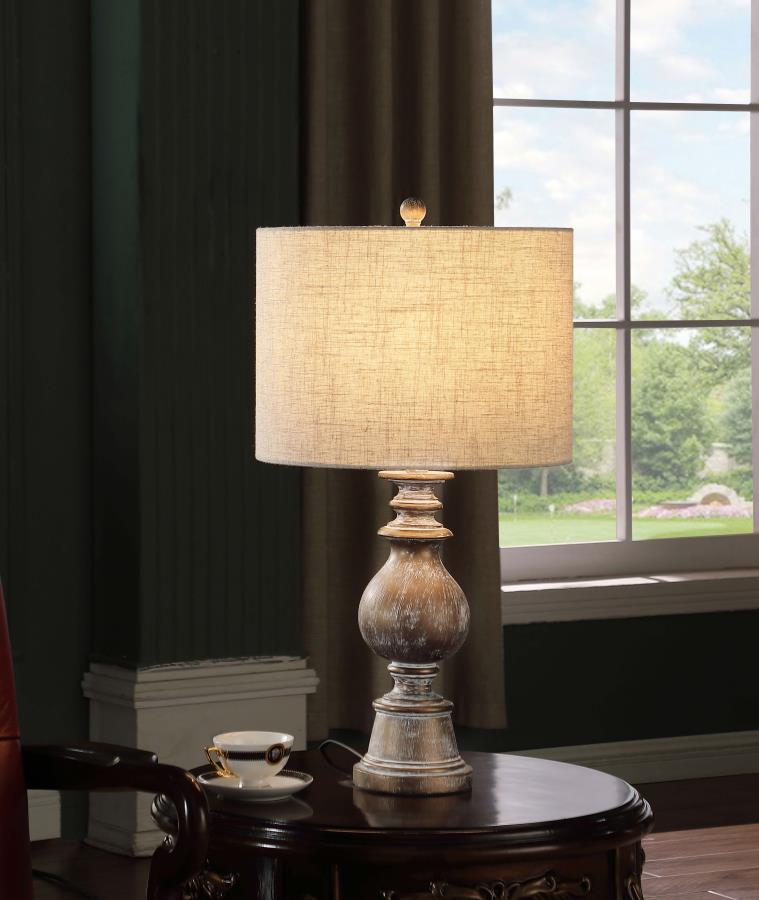 Brie 28-inch Drum Shade Urn Table Lamp Antique Gold - 920169
