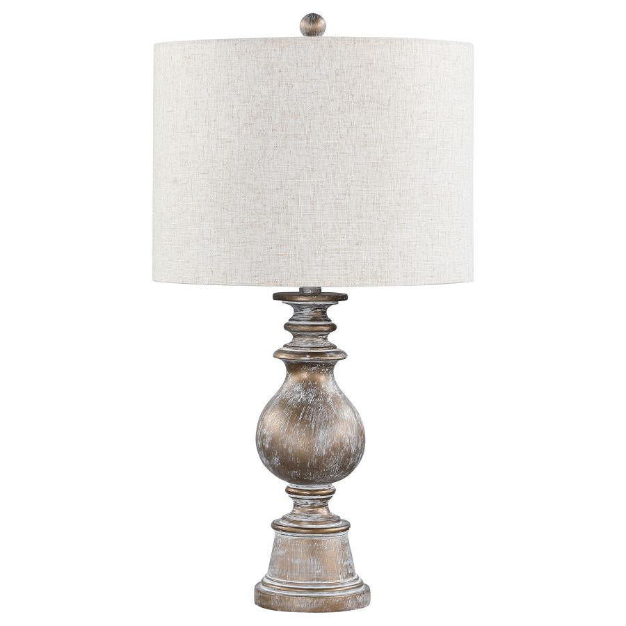 Brie 28-inch Drum Shade Urn Table Lamp Antique Gold - 920169