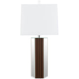 Elena 30-inch Square Tapered Mirrored Table Lamp Brown - 920177