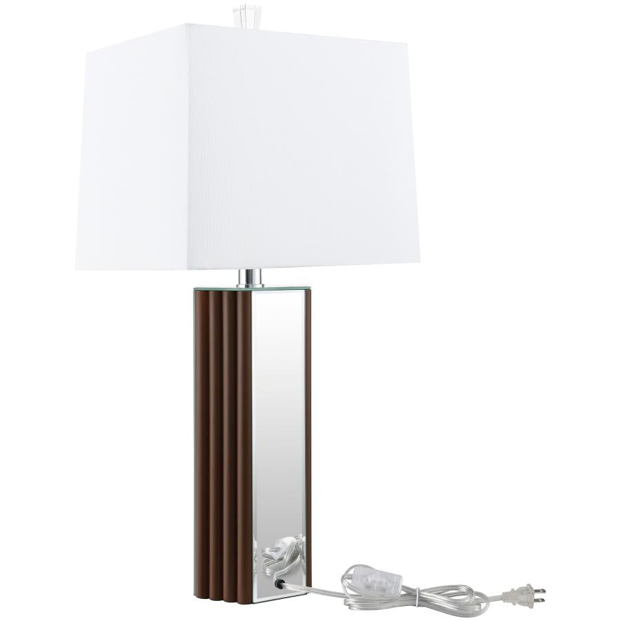 Elena 30-inch Square Tapered Mirrored Table Lamp Brown - 920177